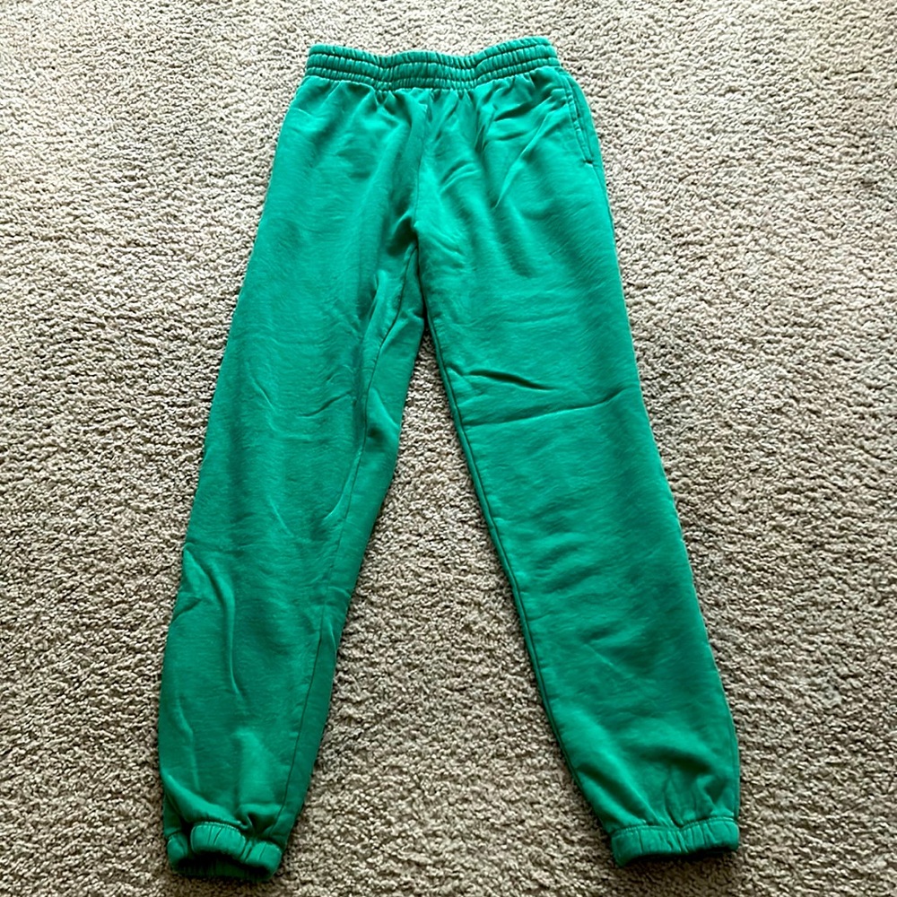 green sweatpants/joggers